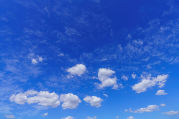 Sunny weather blue sky white cloud background