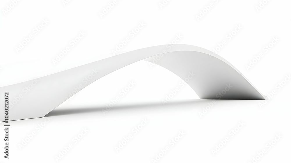 Poster 3d plain bridge silhouette glossy white background ample copy space side angle connection bridging g