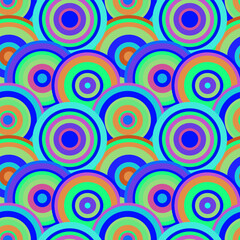 Abstract colorful circles seamless pattern. Vector illustration