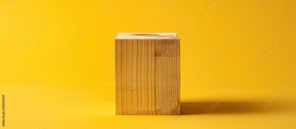 Aufkleber a wooden block with a case study message on a yellow background serves as a symbolic image for a cas