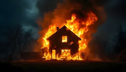 火事　家　イメージ　火災　事故