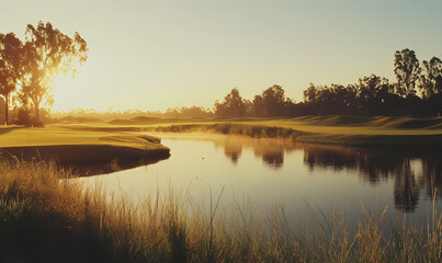 Obraz premium sunrise over the lake