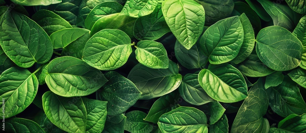 Aufkleber closeup view of green leaves on a background with copy space image