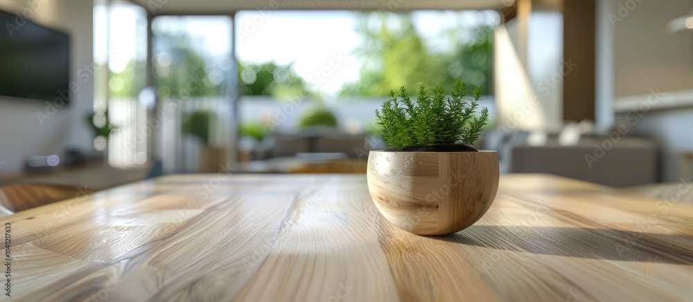Aufkleber blurry dining room in the background of a table top with copy space image
