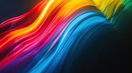 Abstract spectrum of light painting streaks on black background