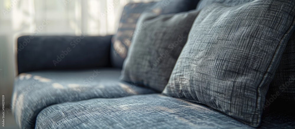 Poster background concepts overlaid on a gray sofa fabric with ample copy space image