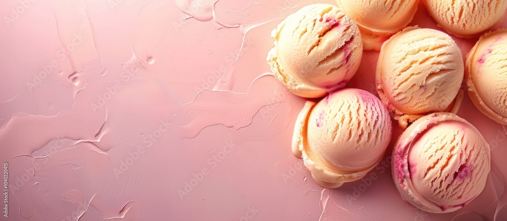 Poster ice cream scoops background with copy space image for a banner design