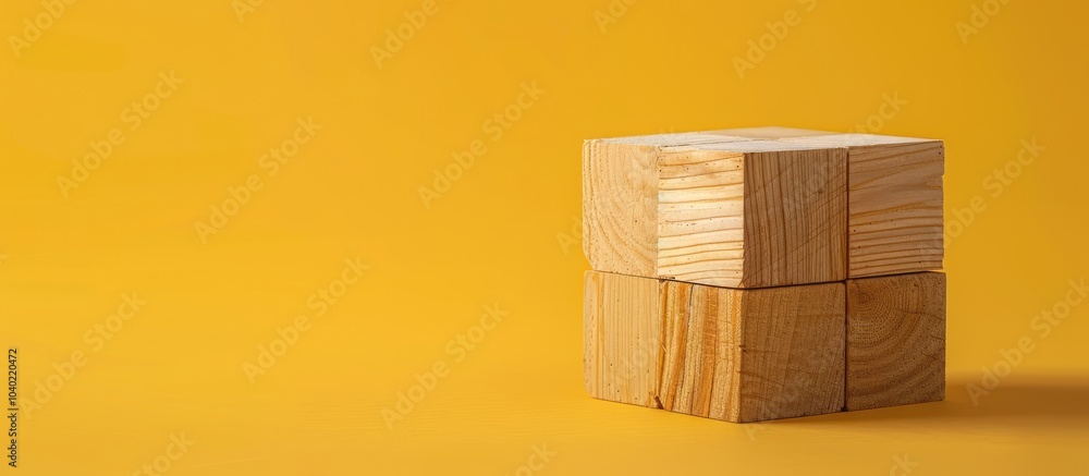 Aufkleber a symbolic wooden block message for strategic planning with a yellow background serving as a visual 