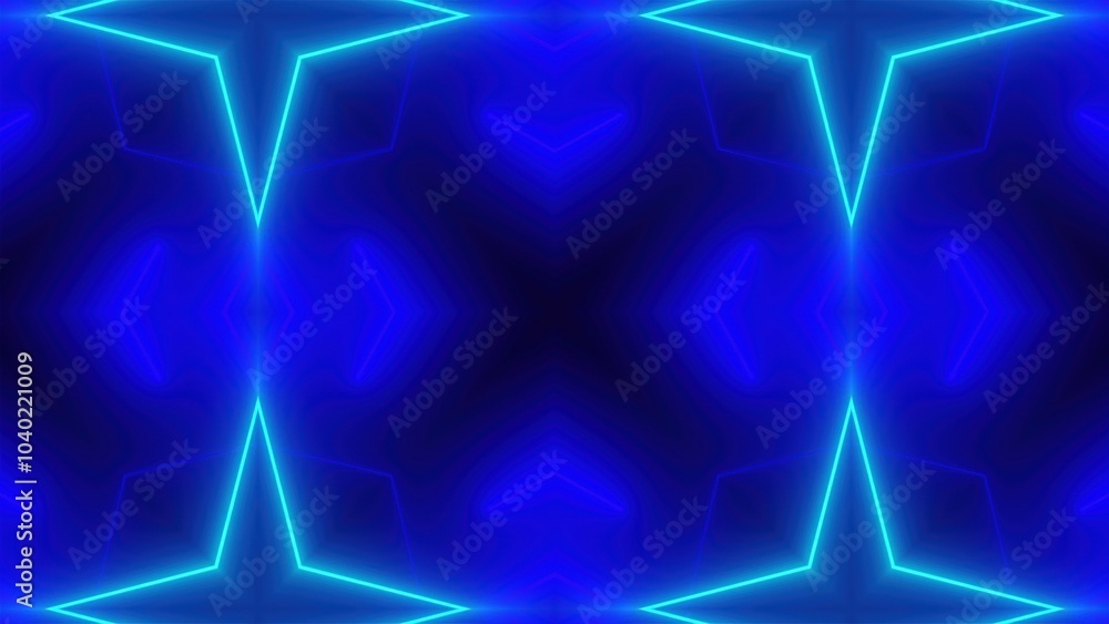 Poster abstract neon kaleida. computer generated 3d render