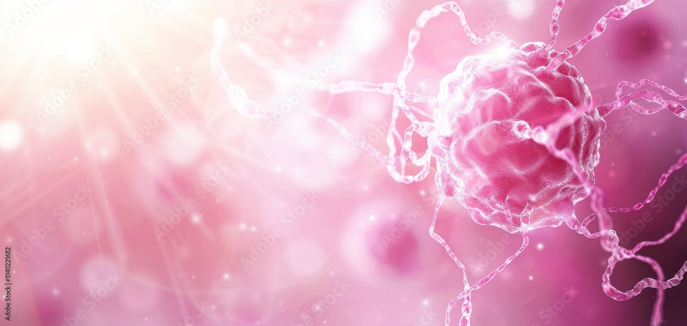 Aufkleber abstract representation of molecular structures in a dreamy pink background, showcasing intricate de