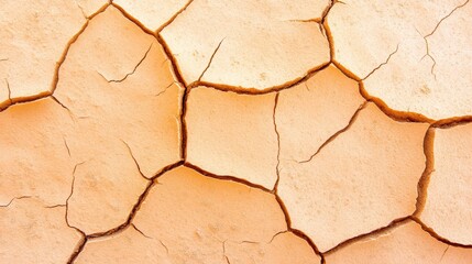 Cracked dry earth texture with light brown soil patterns
