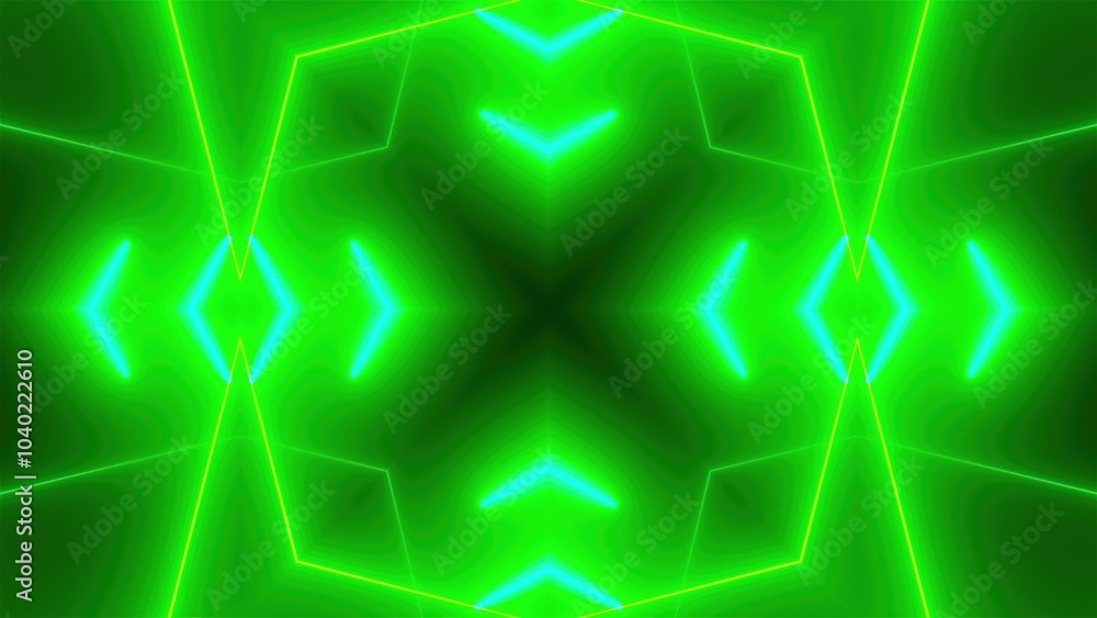 Poster abstract neon kaleida. computer generated 3d render