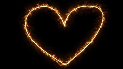Heart on fire, burning desire, 4K animated video