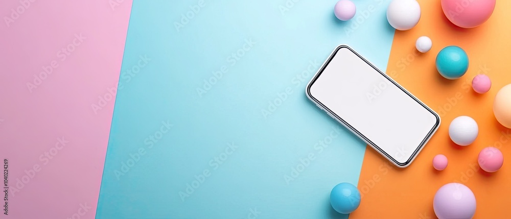 Poster modern tech banner with minimalist gadget display