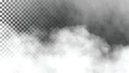 PSD Fog or smoke isolated transparent background. White cloudiness, mist, smog, dust, vapor PNG 40