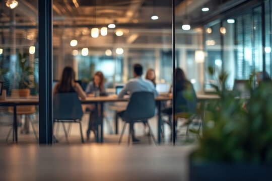 Business people sit around and work professional environment conference.