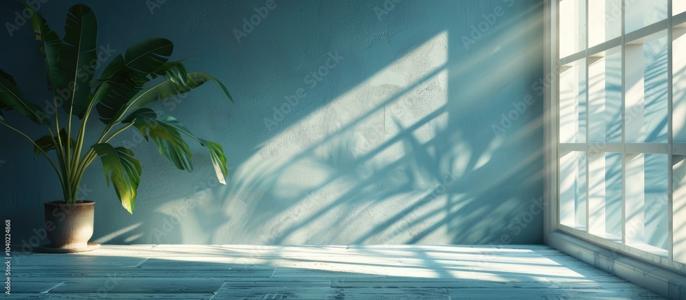 Poster room with a background shadowed by a window there s copy space image