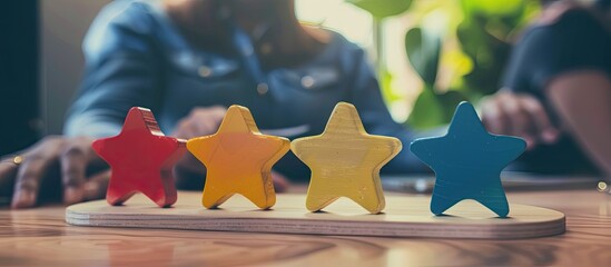 Consumers rate service experience online assess satisfaction surveys review services quality all influencing company rankings with copy space image