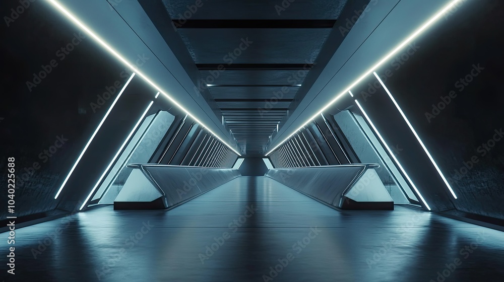 Poster futuristic modern bridge with sleek design and ample space for text or branding