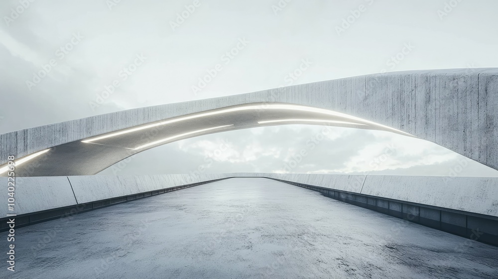 Poster futuristic modern bridge with sleek design and ample space for text or branding