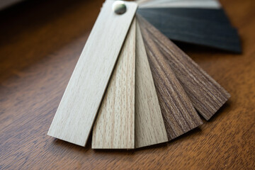 Samples of laminate or parquet variety of shades of wood floor