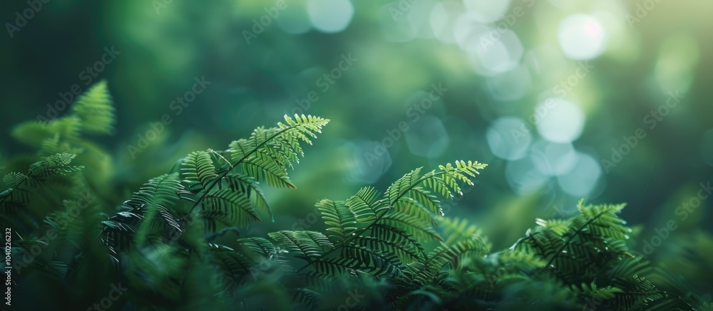 Poster close up image of stunning fern leaf texture in nature with a blurred background a captivating copy 