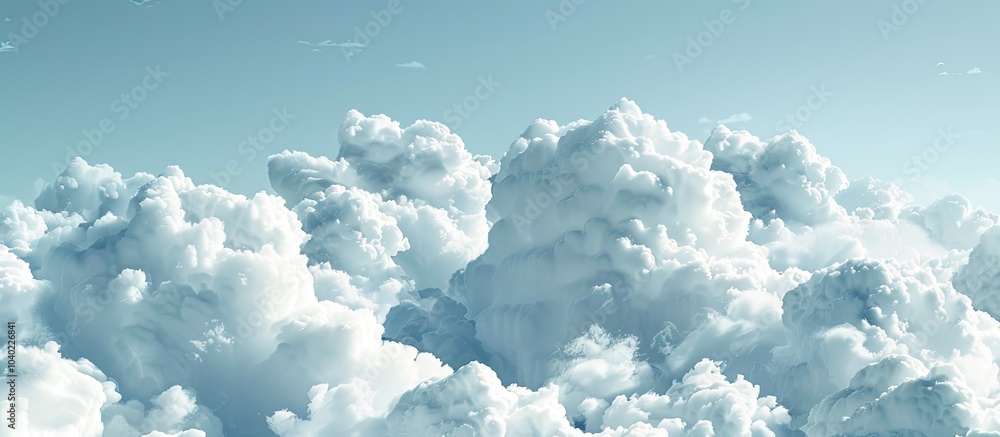 Poster white storm clouds in the sky are shown in the full frame stock photo with ample copy space image