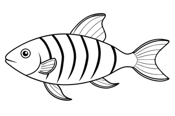 Tuna Line Art Vector Minimalist Fish Drawing and Marine Illustration for Seafood and Fishing Design