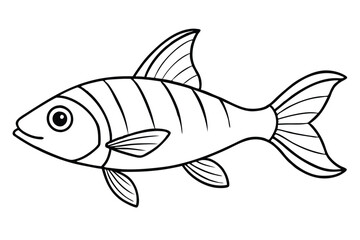 Tuna Line Art Vector Minimalist Fish Drawing and Marine Illustration for Seafood and Fishing Design