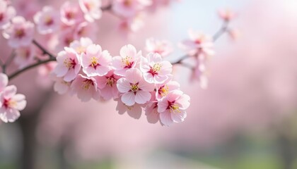 Obraz premium Blooming beauty A closeup of delicate pink flowers