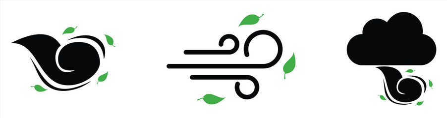wind icon. wind and wave icon set vector illustration