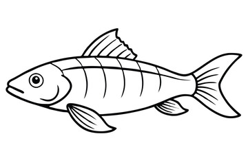 Tuna Line Art Vector Minimalist Fish Drawing and Marine Illustration for Seafood and Fishing Design