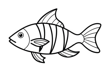 Tuna Line Art Vector Minimalist Fish Drawing and Marine Illustration for Seafood and Fishing Design