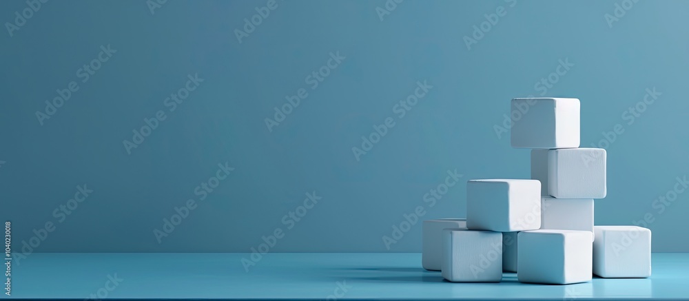 Aufkleber an image depicting a symbol of a large and small loan represented by cubes on a gray table against a