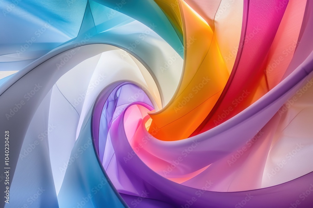 Poster multicolored spiral pattern on a background