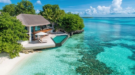 Private villa on exclusive island with crystal water