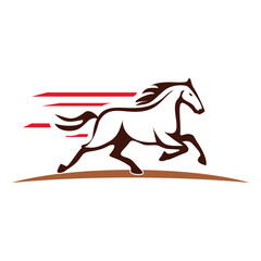 running horse logo design template