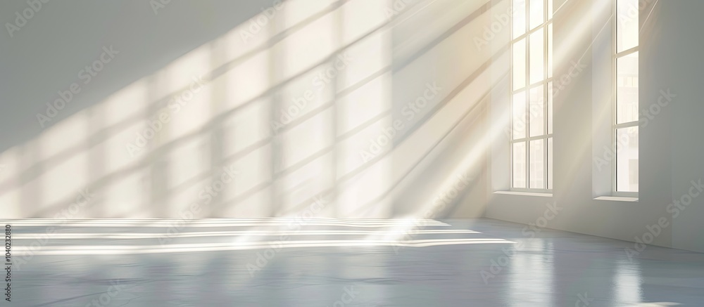 Poster sunlight illuminating the room s white walls creating an abstract white background with copy space i