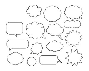 Fototapeta premium Speech bubble, speech balloon, chat bubble line art vector icon for apps and websites