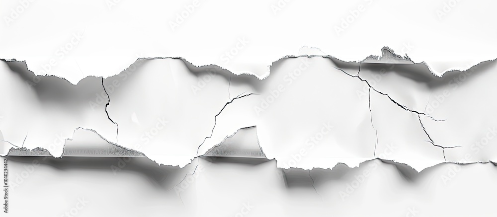 Poster white torn paper strips with ragged edges isolated on white with copy space image