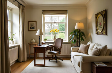 a bright English-style study