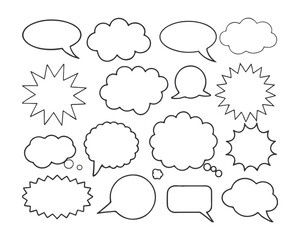 Fototapeta premium Speech bubble, speech balloon, chat bubble line art vector icon for apps and websites
