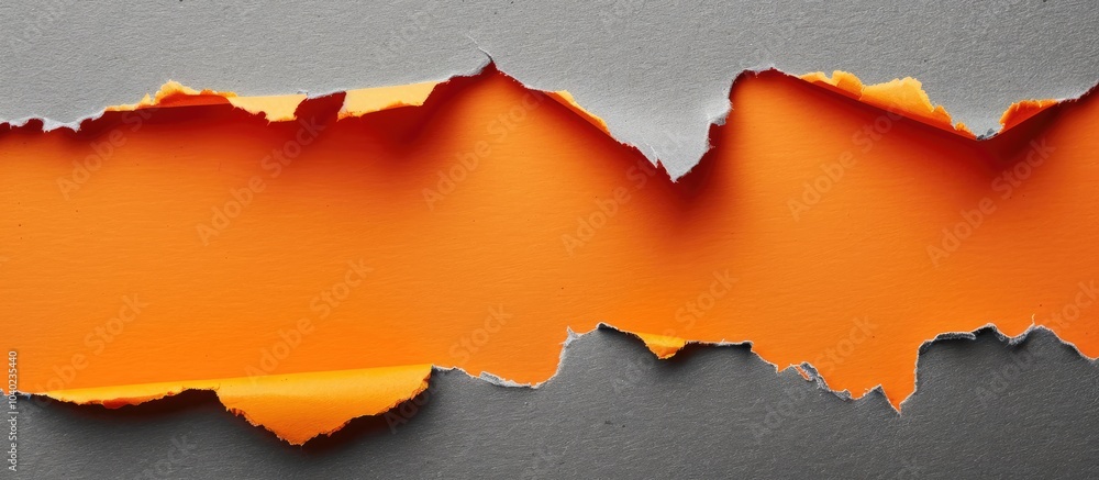 Poster orange paper with torn edges and a gray background creates a visual metaphor for a marketing budget 