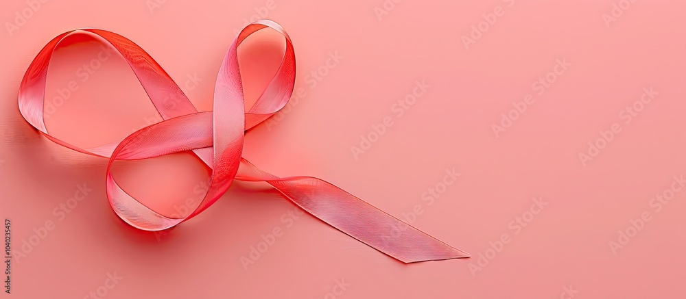 Poster pink ribbon symbolizing support for international psoriasis day displayed on a pink background in a 