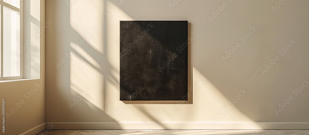 Poster y2k vintage style mockup with a black square canvas on kraft paper displayed on a white background w