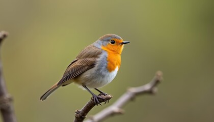  A small bird perched on a branch ready to take flight