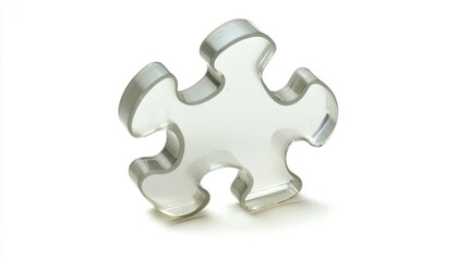 Obraz premium Clear puzzle piece on a white background