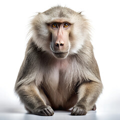 Obraz premium Hamadryas Baboon on White Background. 