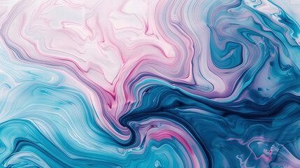 Cool-toned marble ink swirling patterns, vibrant and dynamic, creating an elegant backdrop with refreshing hues, ideal for modern design and artistic projects.
