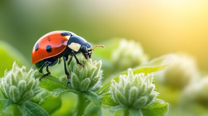 Fototapeta premium Ladybug on Green Plant